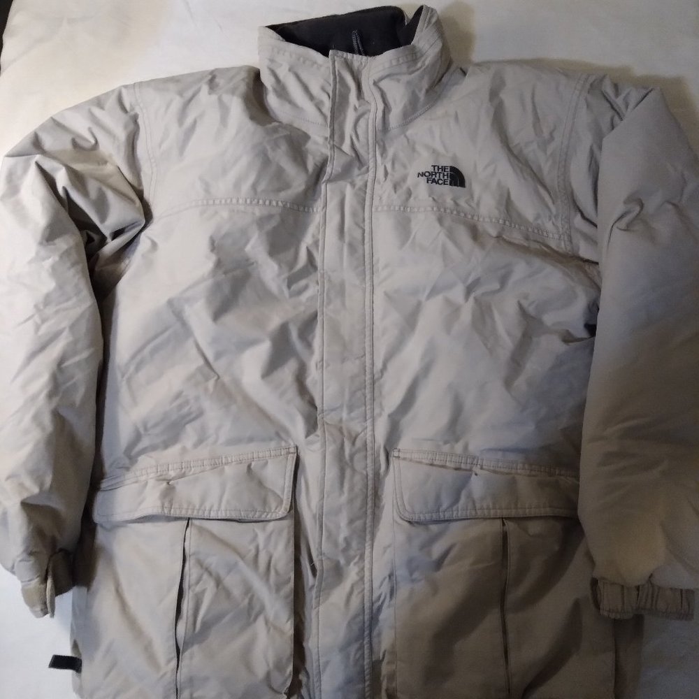 Large, White The North Face Goose Down Fill Heavy Coat